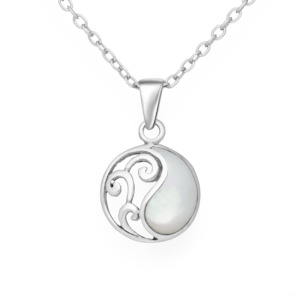 Pendants: Sterling Silver & Mother of Pearl Shell Circle Pendant