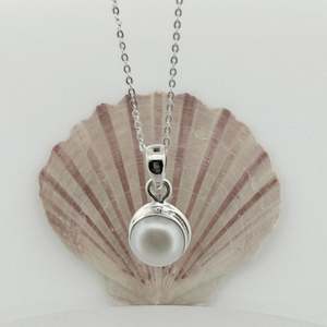 Surf Sea: Sterling Silver Freshwater Pearl Pendant