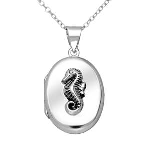 Sterling Silver Sea Horse Locket