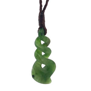 Pounamu Greenstone: Pounamu Triple Pikorua Twist Pendant
