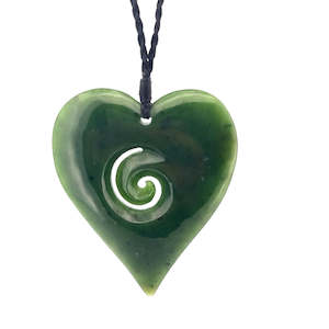 Pounamu Greenstone: Pounamu Manawa & Koru Pendant