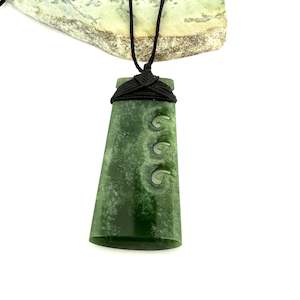 Pounamu Toki with Three Koru Pendant