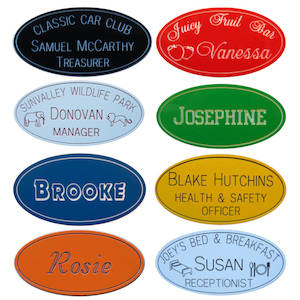 Products: Engraved Oval Name Badges 0 Award Engravers
