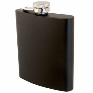 8oz Black Hip Flask Award Engravers