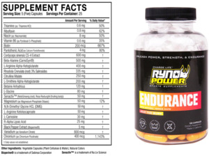 Ryno Power: RYNO POWER ENDURANCE STIMULANT-FREE ENERGY SUPPLEMENT