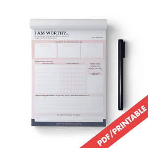 Digital Resources: Self-care Habit Tracker - I Am Worthy (PDF)