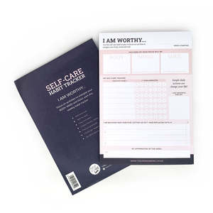 Adults: Self-care Habit Tracker - I Am Worthy Notepad