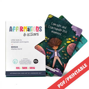 Digital Resources: Affirmations & Actions Card Set | PDF (age 5+)