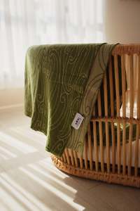 Knitted Cotton Blankets: Manaaki - Ngahere Pēpi Knitted Blanket