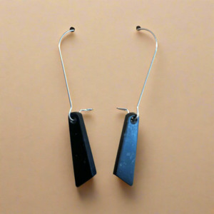 Pounamu Earrings: Whakakai Pounamu (Drop Angle Earrings) - 14