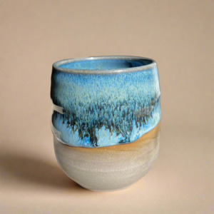 Home Lifestyle: Non-Handled Ceramic Mugs (Blue Speckled) - Kaelebs Kups