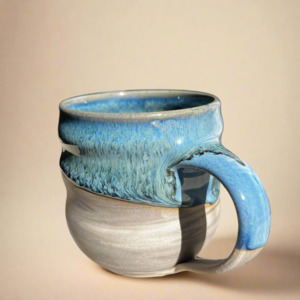 Handled Ceramic Mugs (Blue Speckled) - Kaelebs Kups