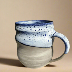 Handled Ceramic Mugs (Blue + White) - Kaelebs Kups