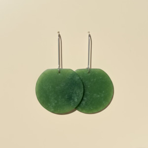 Whakakai Pounamu (Half Disc Earrings) - 5