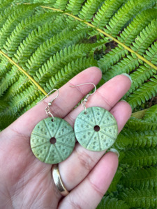 Pounamu Earrings: Kina Pounamu Earrings 1 - Donna Summers