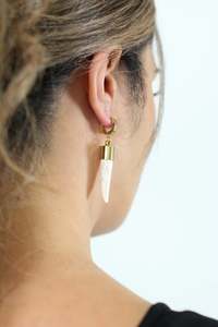 REI - Stone with Gold Cuff Earrings - Mitchell Vincent
