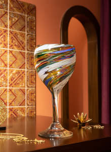 Handblown Multicolour Wine Glass