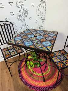Mexican Talavera Table with 4 Chairs