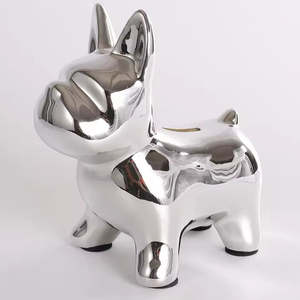 Gift Ideas For Kids: Bulldog Money Box - Electroplated