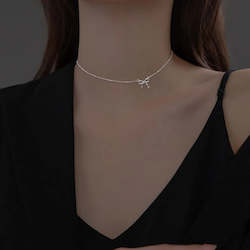 Baby Bow Necklace - Sterling Silver