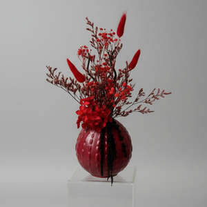 Red & Black Dried Flower Arrangement