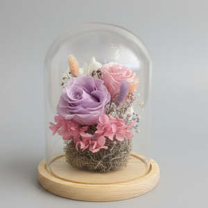 Xmas: Lavender Glass Flower Domes
