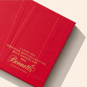 Chocolates: I LOVE YOU - Bennetts Chocolate Message Bar