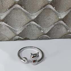 Jewellery: Persian Kitty Adjustable Ring - Sterling Silver