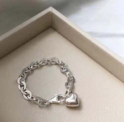 Chunky Heart Bracelet - Sterling Silver