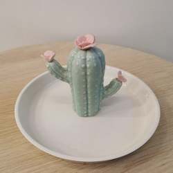 Jewellery: Flowering Cactus Ceramic Jewellery Plate