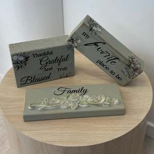 Homeware: Hand Crafted Wooden Message Block