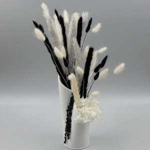 Monochrome Pampas Vase Arrangement — Black & White