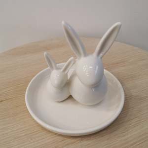 home decor: Rabbit Ceramic Jewellery Plate