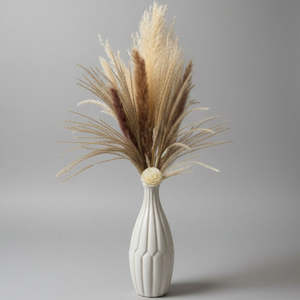 Homeware: Cream & Toffee Pampas Vase Arrangement