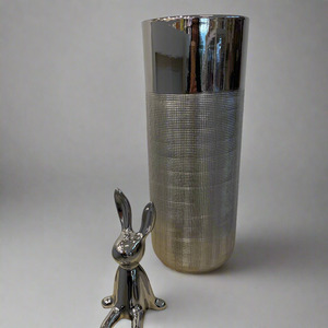 Vases: Silver Cylinder Glass Vase