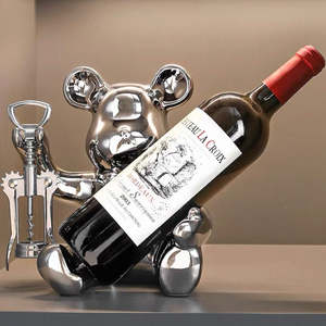 Homeware: Electroplated Teddy -  Wine Holder