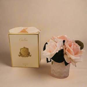 COTE NOIRE - HERRINGBONE FLOWER PINK - PINK ROSES - HCF03