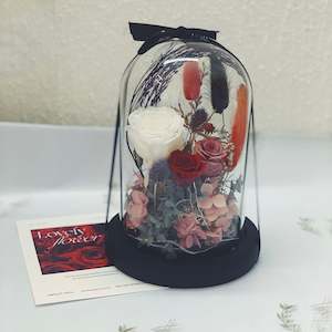 Giftboxes: Glass Domes- Ruby Wood