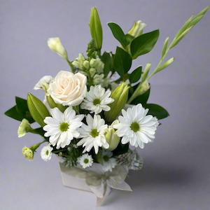Gift: Serenity Box Arrangement- White and Green