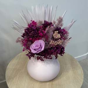 Lilac & Hot Pink Arrangement - Preserved Flowers