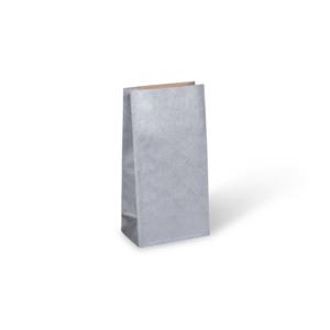 Paper Block Bottom Gift Bag 165x90x47 Classic Silver 50/pkt