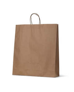 Bags Paper: Kraft Handle Bag 330x320x170 80gsm 50/slv 250/ctn