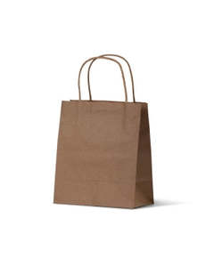 Bags Paper: Brown Kraft Paper Twist Handle Bag Toddler 200x170x100 50/bld 500/ctn