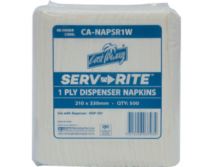 Dispenser napkin 1 ply white