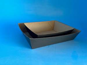 Food Boxes Trays Cardboard: Black Kraft Food Tray #3 (per 40)