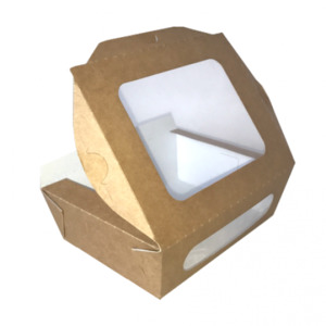 Food Boxes Trays Cardboard: Kraft Cardboard Window Lunch Box 700ml 50/slv 200/ctn 120x160x50