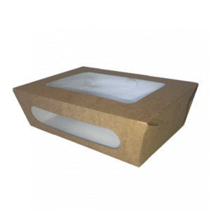 Kraft Cardboard Window Lunch Box 1000ml 50/slv 200/ctn 120x200x50