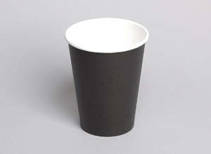 Hot Cups: PE Single Wall 12oz Black Coffee Cup 50/slv