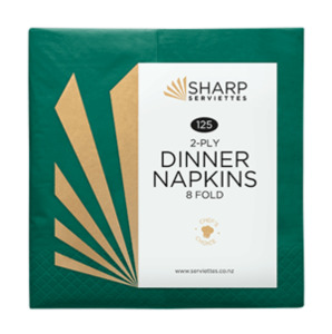 Dinner Napkins: Green 2 Ply Dinner Napkin 125/pkt