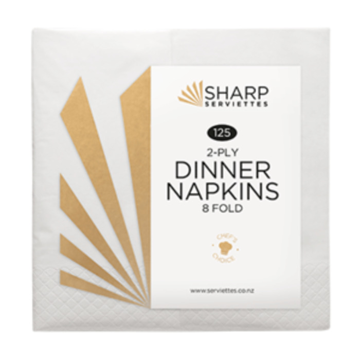 White 2 ply Dinner Napkin 125/pkt